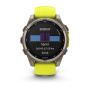 Garmin Fenix 8, 47 мм, Solar, Sapphire Titanium with AMP yellow/graphite, силиконовый ремешок