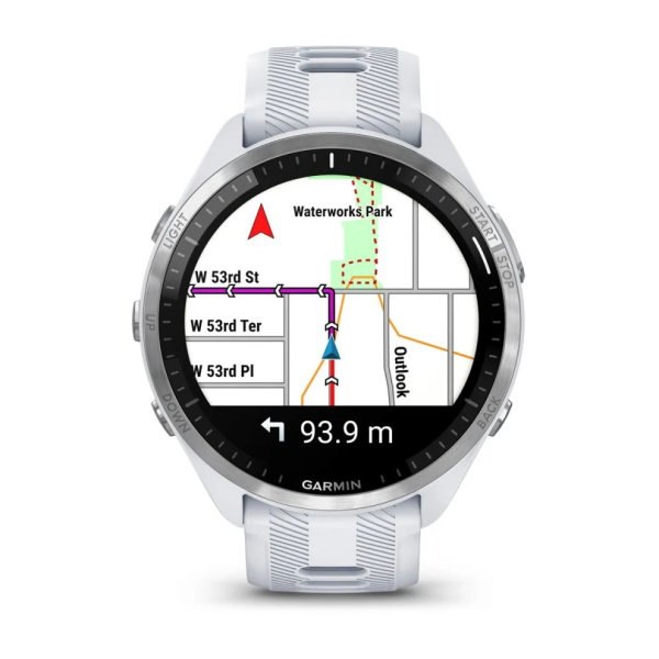 Garmin FORERUNNER 965 белые, титановый безель, с белым ремешком Garmin FORERUNNER 965 белые, титановый безель, с белым ремешком