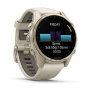 Garmin FENIX 8, 43 мм, AMOLED, Sapphire Soft Gold with fog Gray/Dark sandstone силиконовый ремешок