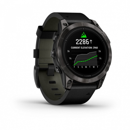 Garmin EPIX PRO (Gen 2) Sapphire Edition 47 мм, титановый, угольно-серый DLC, черный кожаный ремешок Garmin EPIX PRO (Gen 2) Sapphire Edition 47 мм, титановый, угольно-серый DLC, черный кожаный ремешок