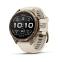 Часы Garmin Fenix 9 Pro - 43 мм, титановый цвета "осеннее золото", кремово-серый силиконовый ремешок
