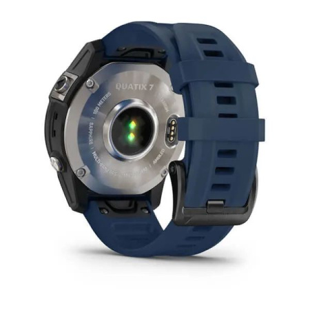 Garmin QUATIX 7 Sapphire титановый с синим силиконовым ремешком