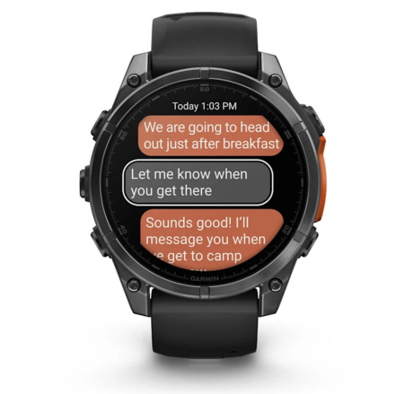 Garmin Fenix 8, 47 мм, AMOLED, Slate Gray with black силиконовый ремешок