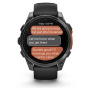 Garmin Fenix 8, 47 мм, AMOLED, Slate Gray with black силиконовый ремешок