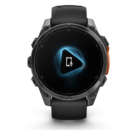 Garmin Fenix 8, 47 мм, AMOLED, Slate Gray with black силиконовый ремешок