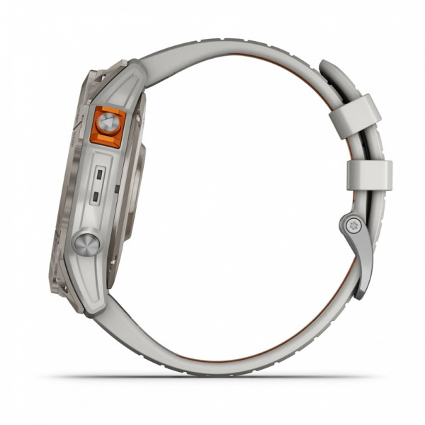 Garmin FENIX 7X PRO Sapphire Solar Edition Титановый корпус с дымчато-серым оранжевым ремешком Garmin FENIX 7X PRO Sapphire Solar Edition Титановый корпус с дымчато-серым оранжевым ремешком