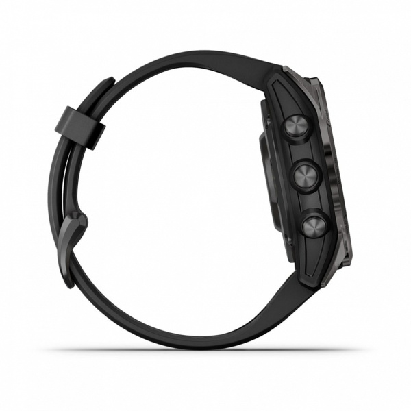 Garmin  FENIX 7S PRO Sapphire Solar титановый угольно-серый DLC с силиконовым ремешком Garmin  FENIX 7S PRO Sapphire Solar титановый угольно-серый DLC с силиконовым ремешком