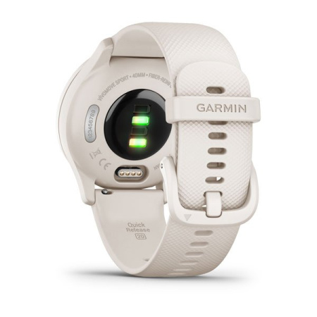 Garmin VIVOMOVE SPORT цвета слоновой кости, безель цвета персикового золота, силиконовый ремешок