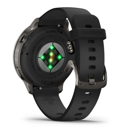 Garmin VENU 4 41 mm, Slate with Black Silicone Band