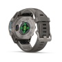 Часы Garmin Fenix 9 - 43 мм, титановый, пепельно-серый силиконовый ремешок