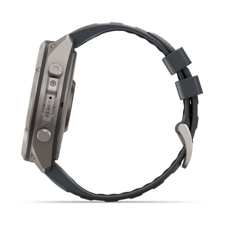 Часы Garmin Fenix 9 Pro - 51 мм, титановый, черный силиконовый ремешок