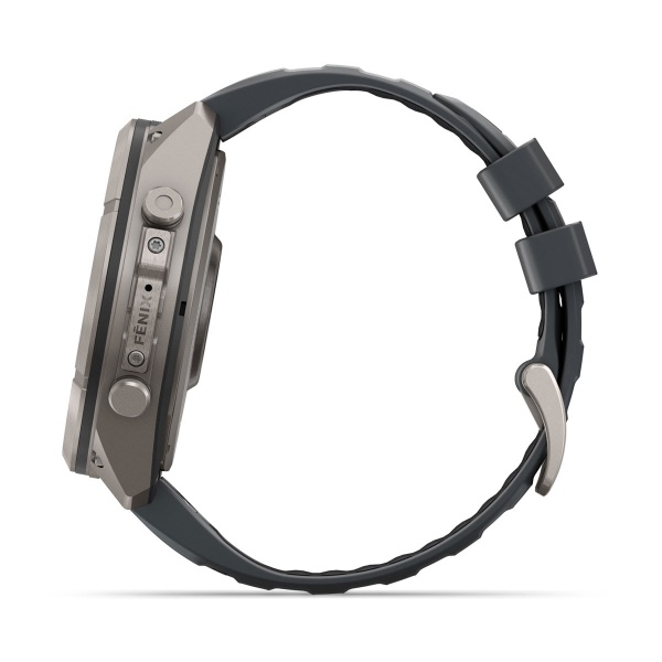 Часы Garmin Fenix 9 Pro - 51 мм, титановый, черный силиконовый ремешок