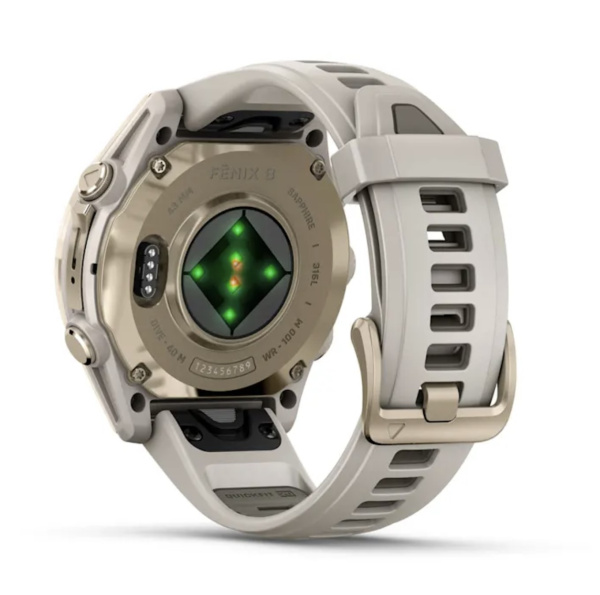 Garmin FENIX 8, 43 мм, AMOLED, Sapphire Soft Gold with fog Gray/Dark sandstone силиконовый ремешок Garmin FENIX 8, 43 мм, AMOLED, Sapphire Soft Gold with fog Gray/Dark sandstone силиконовый ремешок