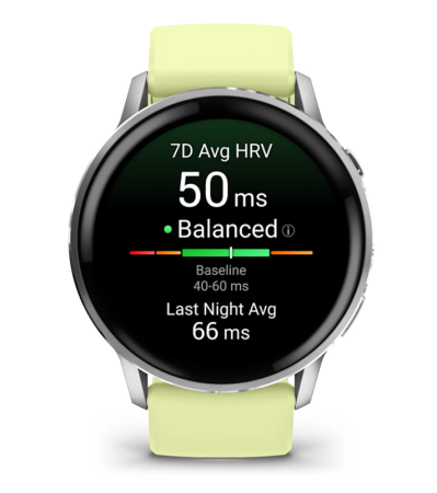 Garmin VENU 4  45 mm, Silver with Citron Silicone band