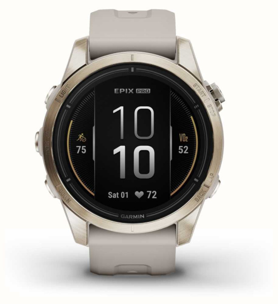 Garmin EPIX Pro (Gen 2) Sapphire Edition 42 мм, золотистый корпус со светло-песочным ремешком Garmin EPIX Pro (Gen 2) Sapphire Edition 42 мм, золотистый корпус со светло-песочным ремешком