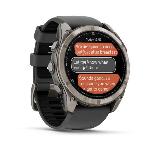 Garmin FENIX 8 Pro, 51 мм, Amoled Sapphire, Titanium with Graphite/Black Silicone Band