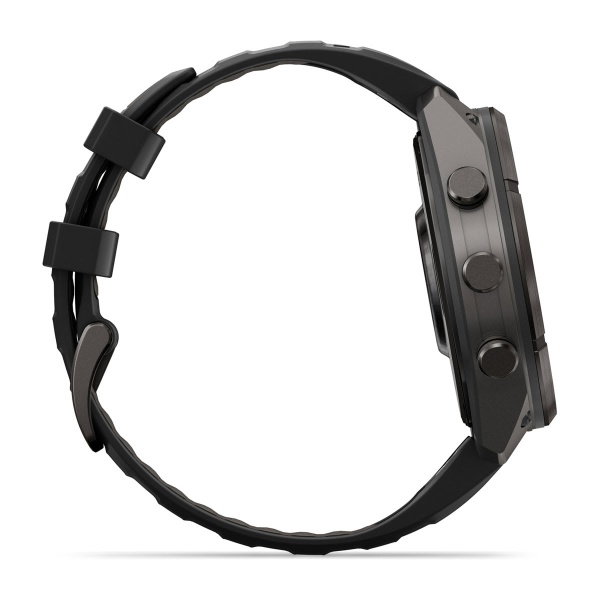 Часы Garmin Fenix 9 Pro - 47 мм, титановый, угольно-серый DLC, черно-серый силиконовый ремешок