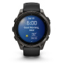 Garmin Fenix 8, 47 мм, AMOLED, Sapphire Carbon Gray DLC Titanium with Black/Pebble Gray силиконовый браслет