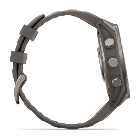 Часы Garmin Fenix 9 - 47 мм, титановый, пепельно-серый силиконовый ремешок