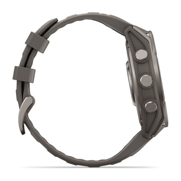 Часы Garmin Fenix 9 - 47 мм, титановый, пепельно-серый силиконовый ремешок
