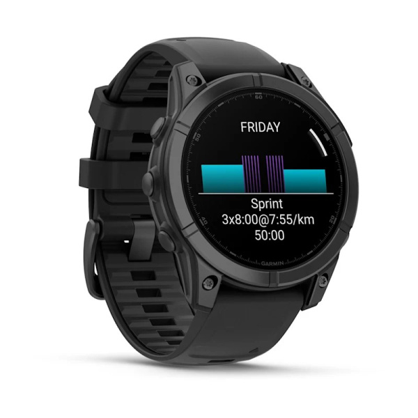 Garmin Fenix E, 47 мм, Amoled, Slate Gray Steel с черным силиконовым ремешком Garmin Fenix E, 47 мм, Amoled, Slate Gray Steel с черным силиконовым ремешком