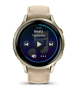 Garmin VENU 4 41 мм, Lunar Gold with Bоne Silicone Band, Light Sand Leather Band