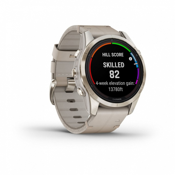 Garmin FENIX 7S PRO Sapphire Solar золотистый корпус с кожаным ремешком цвета известняка Garmin FENIX 7S PRO Sapphire Solar золотистый корпус с кожаным ремешком цвета известняка