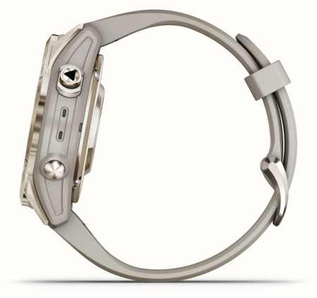 Garmin EPIX Pro (Gen 2) Sapphire Edition 42 мм, золотистый корпус со светло-песочным ремешком