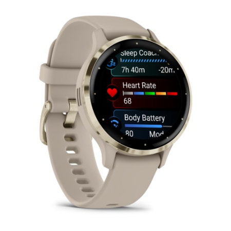 Garmin VENU 3S цвета "французский серый" с золотистым безелем Garmin VENU 3S цвета "французский серый" с золотистым безелем