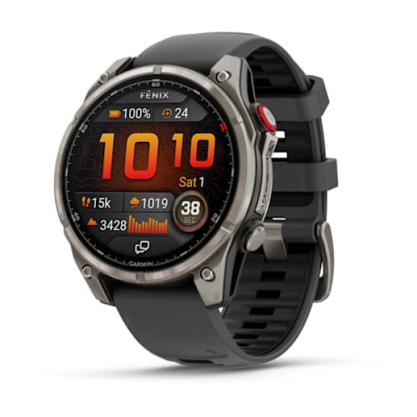 Garmin FENIX 8 Pro – 47 mm, AMOLED Sapphire, Titanium with Graphite/black silicone band