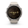 Часы Garmin Fenix 9 Pro - 43 мм, титановый, туманно-серый/темный песчаник силиконовый ремешок