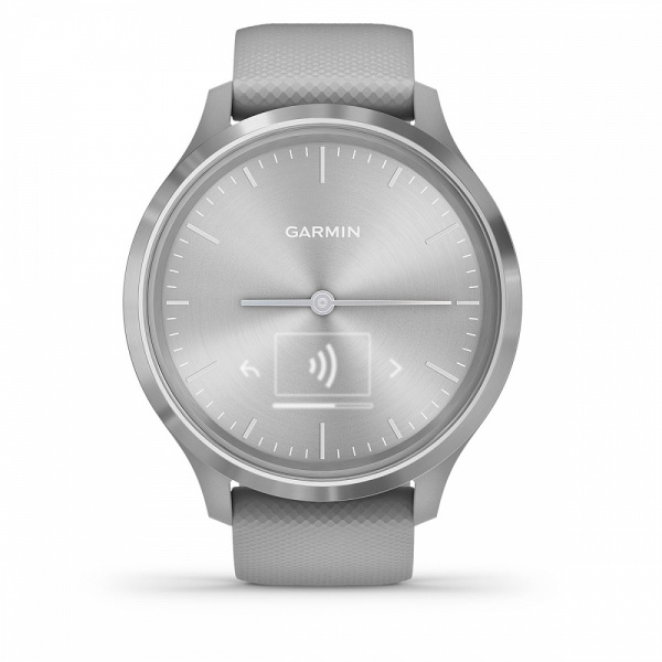 Garmin VIVOMOVE 3 серебристые с серым силиконовым ремешком Garmin VIVOMOVE 3 серебристые с серым силиконовым ремешком
