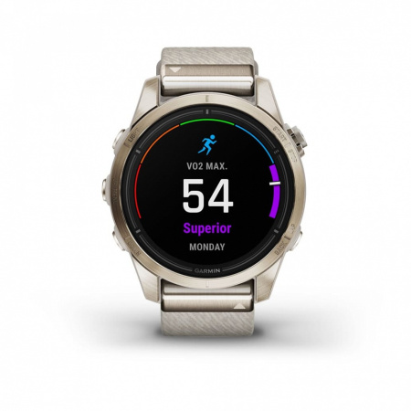 Garmin EPIX PRO (Gen 2) Sapphire Edition 42 мм, золотистый корпус с нейлоновым ремешком сливочного цвета