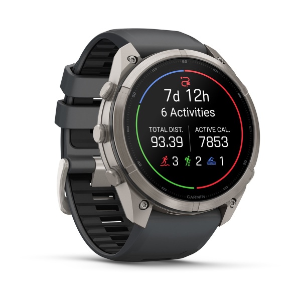 Часы Garmin Fenix 9 Pro - 51 мм, титановый, черный силиконовый ремешок