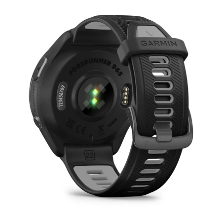 Garmin  FORERUNNER 965 черные, темно-серый DLC титановый безель, с черным ремешком