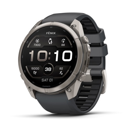 Часы Garmin Fenix 9 Pro - 51 мм, титановый, черный силиконовый ремешок