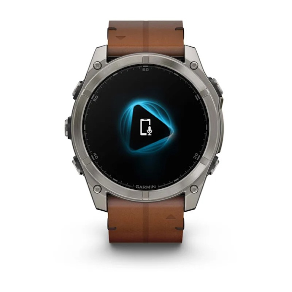 Garmin Fenix 8, 51 мм, AMOLED, Sapphire bare Titanium, black кожаный ремешок Garmin Fenix 8, 51 мм, AMOLED, Sapphire bare Titanium, black кожаный ремешок