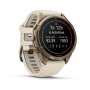 Часы Garmin Fenix 9 Pro - 43 мм, титановый цвета "осеннее золото", кремово-серый силиконовый ремешок