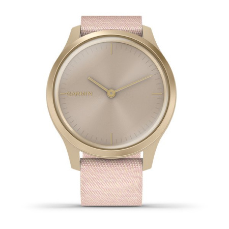 Garmin  VIVOMOVE STYLE светло-золотистый с плетеным нейлоновым розовым ремешком Garmin  VIVOMOVE STYLE светло-золотистый с плетеным нейлоновым розовым ремешком