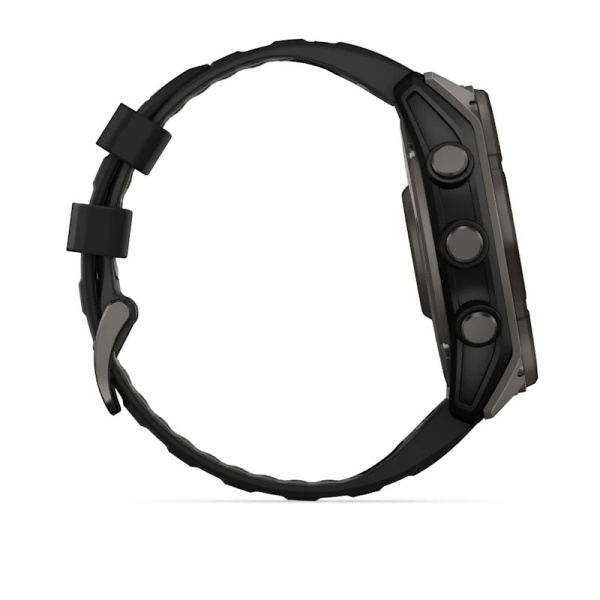 Garmin Fenix 8, 51 мм, Solar, Sapphire Carbon Gray DLC Titanium with Black/Pebble Gray Silicone Garmin Fenix 8, 51 мм, Solar, Sapphire Carbon Gray DLC Titanium with Black/Pebble Gray Silicone
