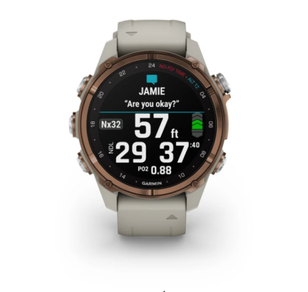 Garmin DESCENT MK3i Бронзовый PVD Титан с французским серым силиконовым ремешком 43 мм