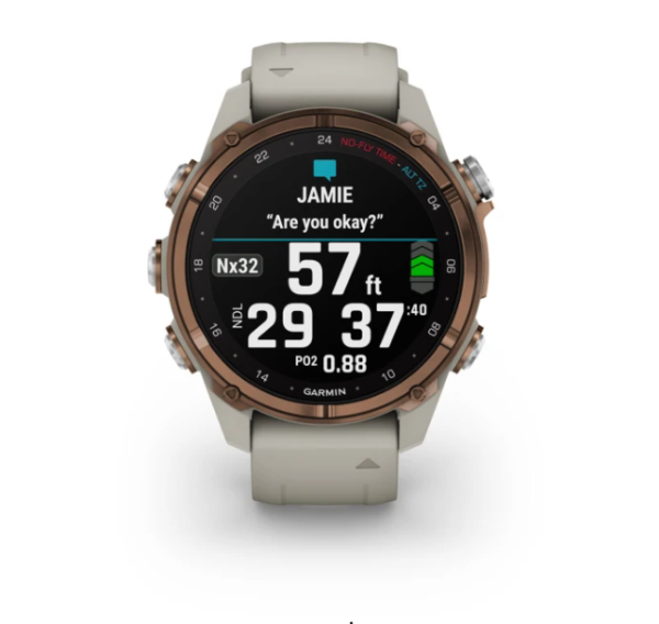 Garmin DESCENT MK3i Бронзовый PVD Титан с французским серым силиконовым ремешком 43 мм