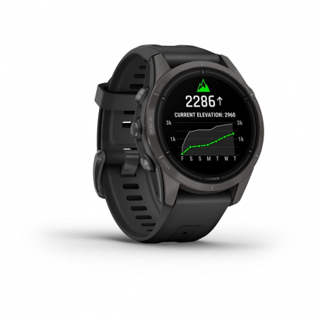 Garmin EPIX PRO (Gen 2) Sapphire Edition 42 мм, титановый, угольно-серый, DLC, черный ремешок