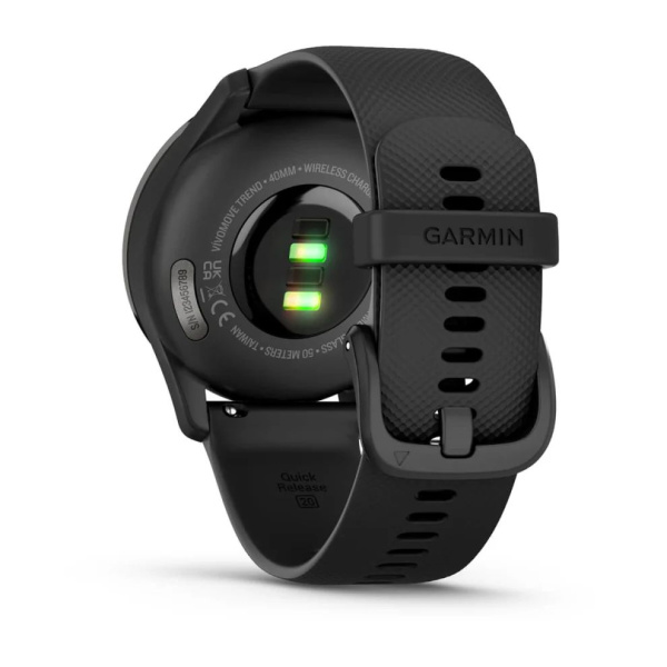 Garmin VIVOMOVE TREND с безелем серого цвета с черным корпусом и силиконовым ремешком Garmin VIVOMOVE TREND с безелем серого цвета с черным корпусом и силиконовым ремешком
