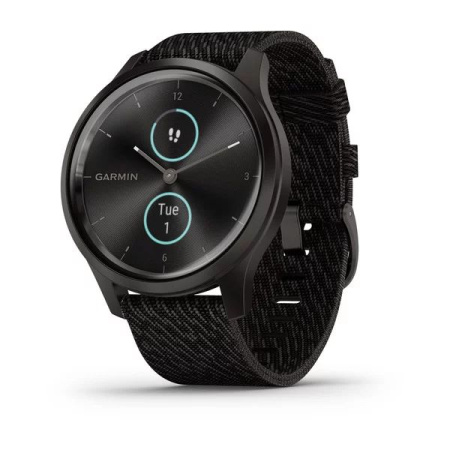 Garmin VIVOMOVE STYLE графитовый с плетеным нейлоновым черным ремешком Garmin VIVOMOVE STYLE графитовый с плетеным нейлоновым черным ремешком