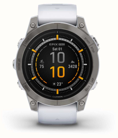 Garmin EPIX Pro (Gen 2) Sapphire Edition 47 мм, титановый, белый DLC, белый ремешок