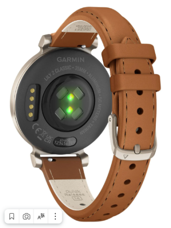 Garmin LILY 2 Classic Cream Gold / Tan Leather Band
