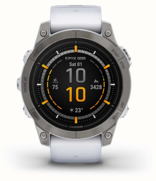 Garmin EPIX Pro (Gen 2) Sapphire Edition 47 мм, титановый, белый DLC, белый ремешок Garmin EPIX Pro (Gen 2) Sapphire Edition 47 мм, титановый, белый DLC, белый ремешок
