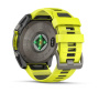 Garmin Fenix 8, 51 мм, Solar, Sapphire Titanium with AMP yellow/graphite силиконовый ремешок