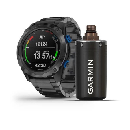 Garmin DESCENT MK2I Комплект, титановые с DLC-покрытием и черным титановым ремешком + датчик Descent T1